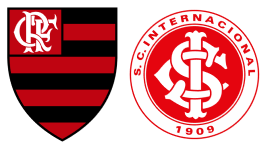 Escudos de Flamengo e Internacional