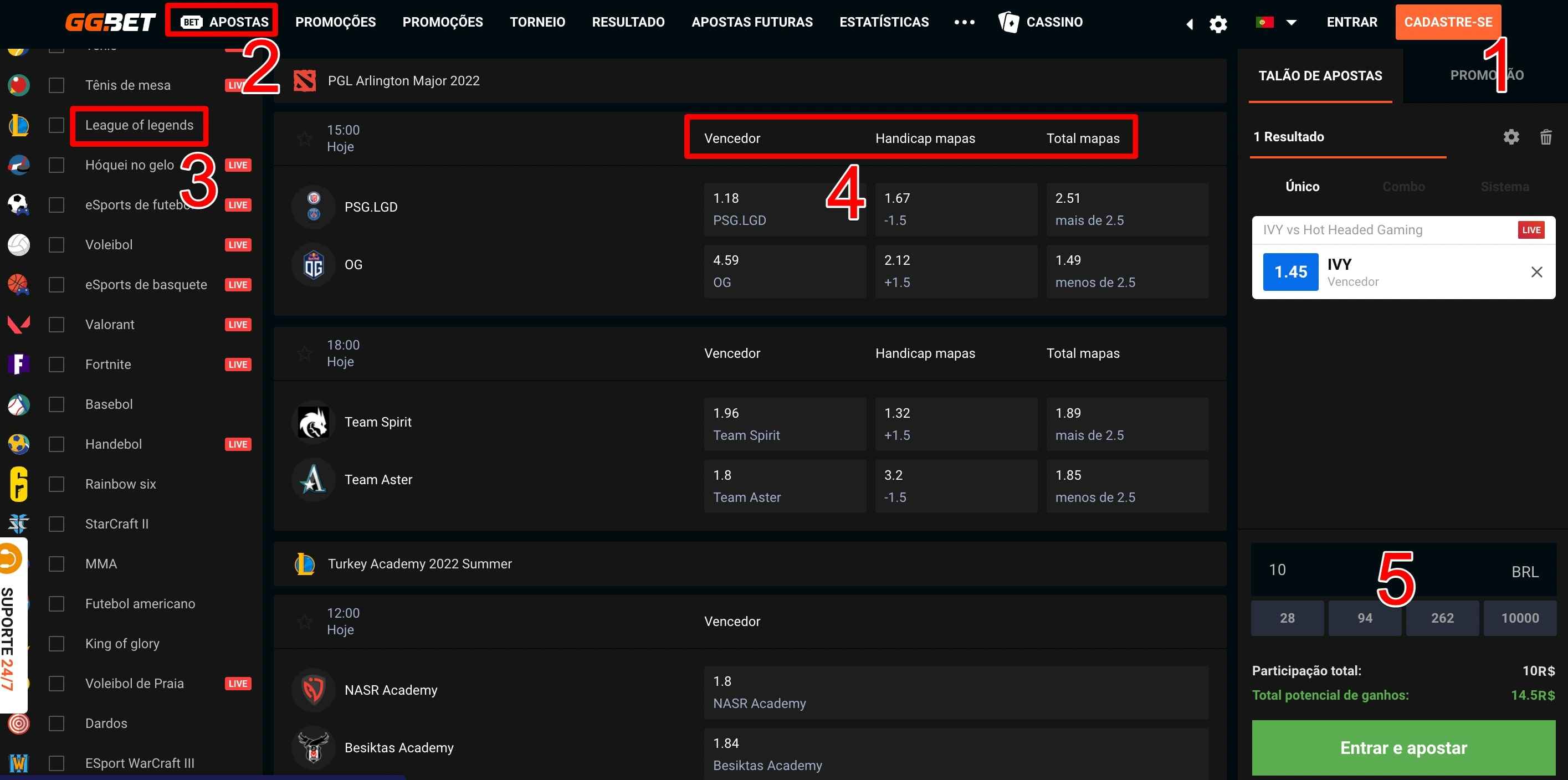GG.BET apostar LoL