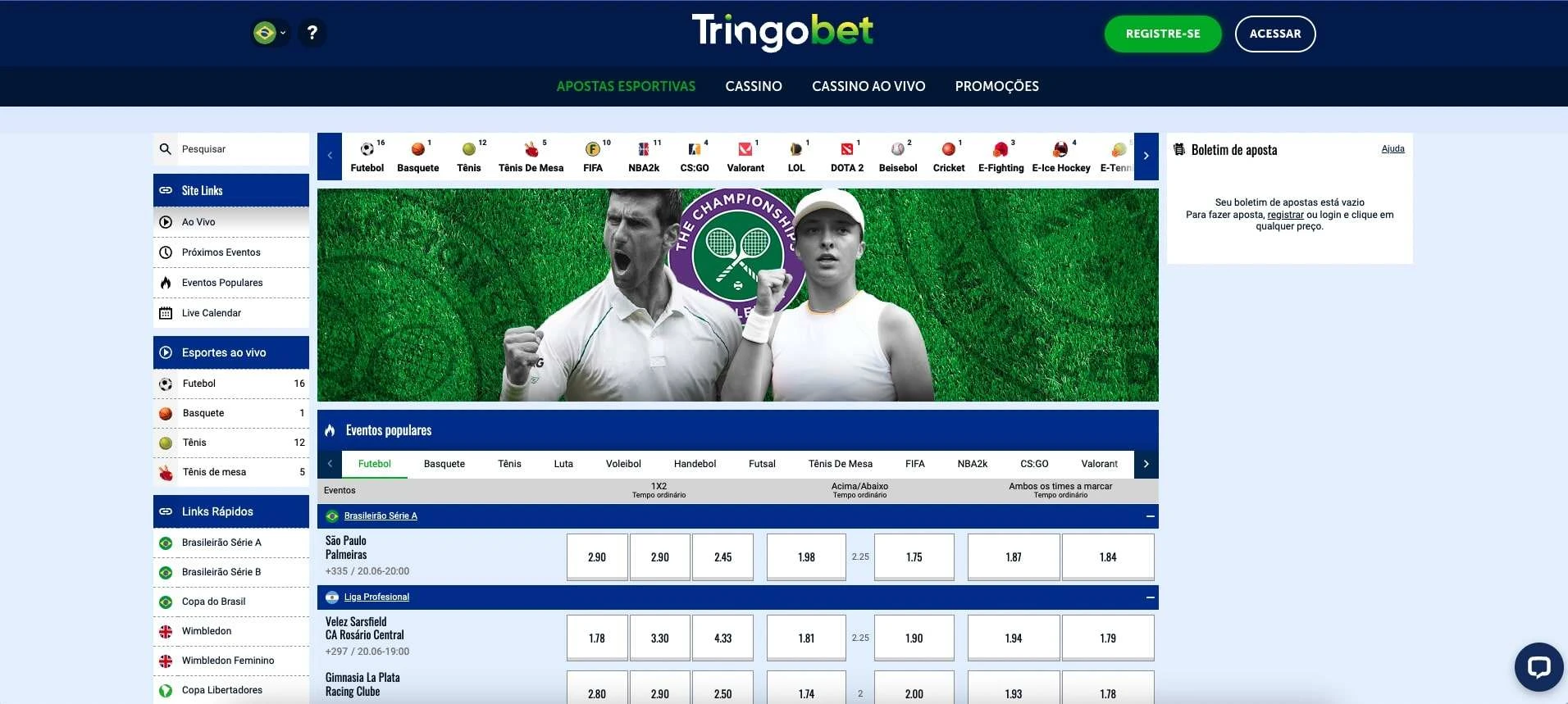 Tringobet screenshot