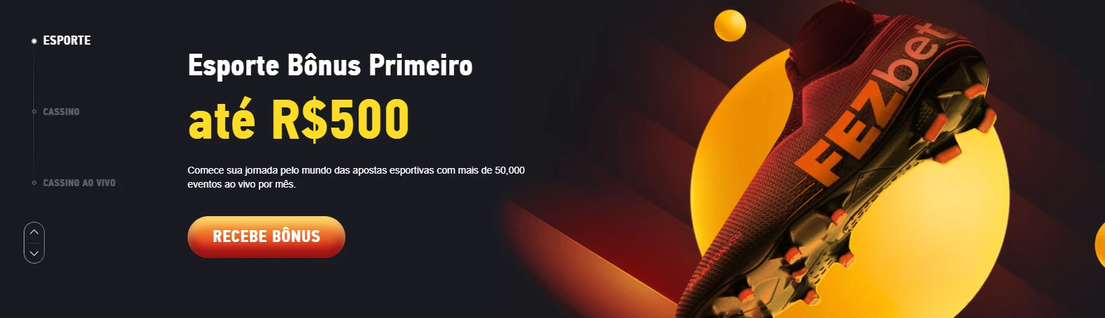 captura de tela do bonus de esportes da FezBet.