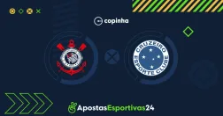 Escudos do cruzeiro e corinthians e logo da Copinha.