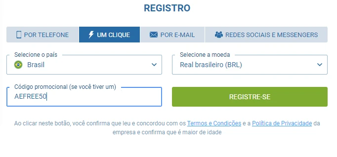 cadastro do bônus da 1xBet