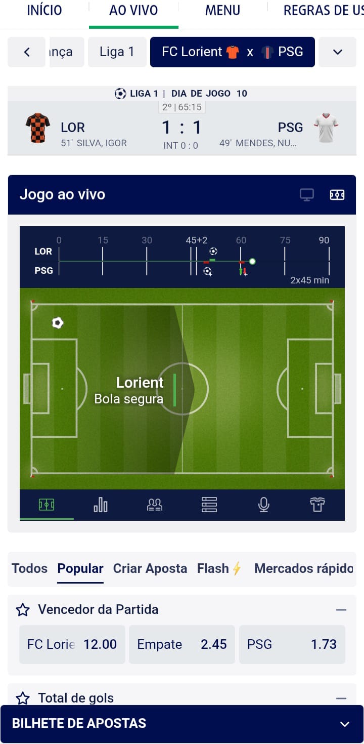 Apostas ao vivo na Lottoland
