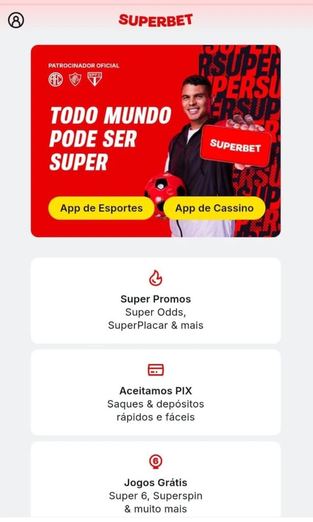 Acesso à Superbet pelo celular