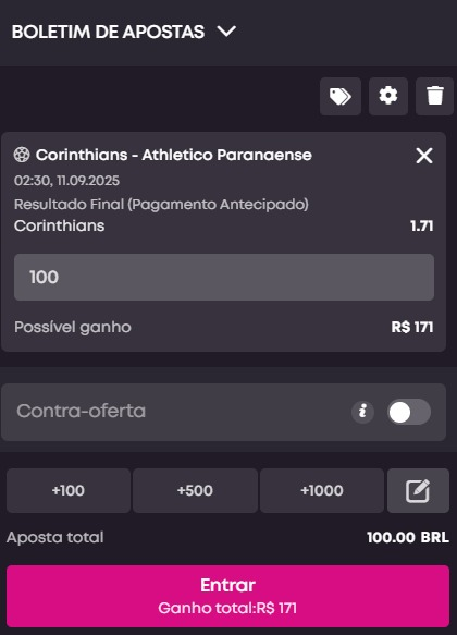 Boletim de apostas na Vbet