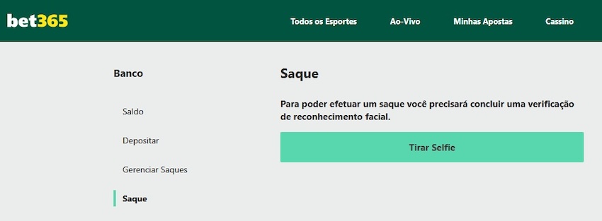 Reconhecimento facial na bet365