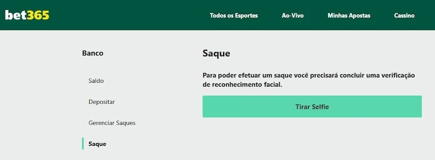 Reconhecimento facial na bet365