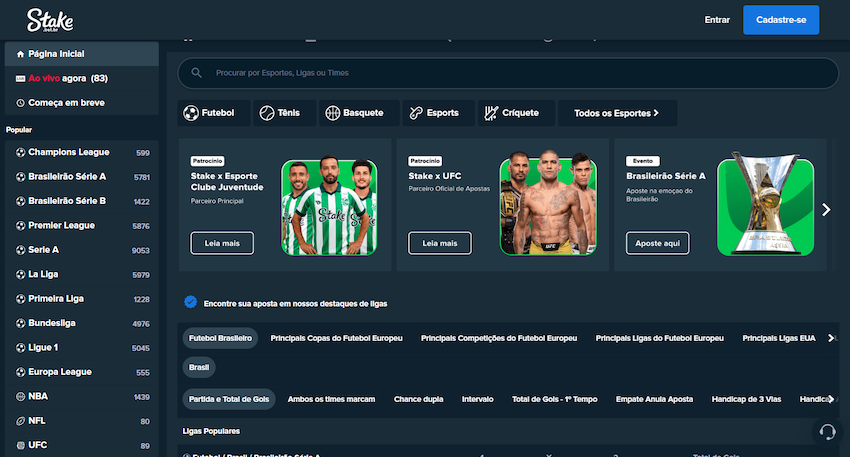 Esportes disponíveis para apostar na Stake