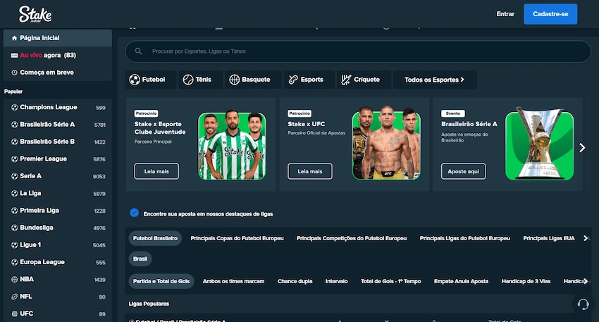 Esportes disponíveis para apostar na Stake