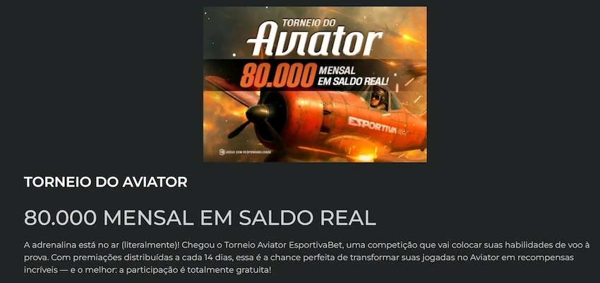Torneio do Aviator Esportiva Bet