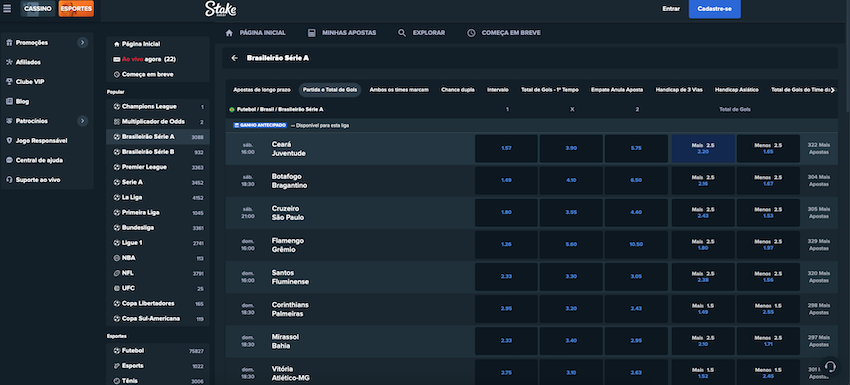 Apostas em futebol na Stake