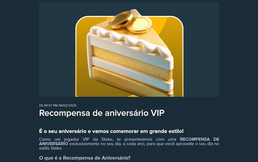 Bônus Stake de aniversário