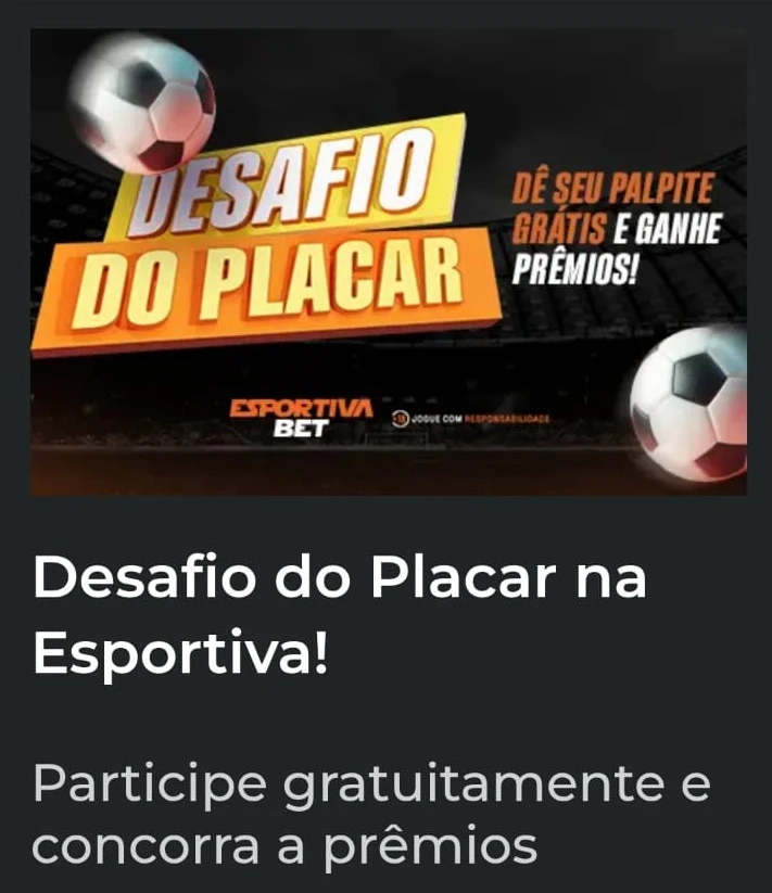 Desafio do Placar na Esportiva Bet
