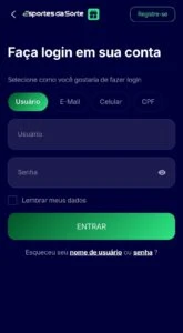 Login na Esportes da Sorte