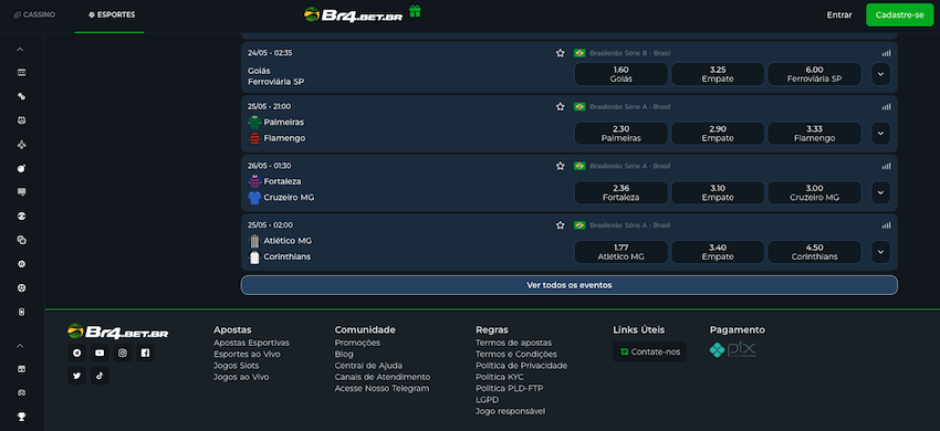 Pix é o único método de saque disponível na Br4bet atualmente