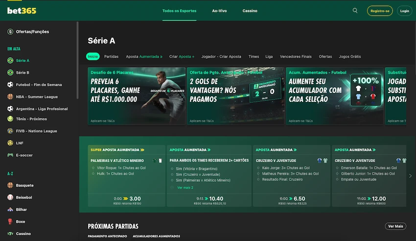 Apostas em futebol na bet365