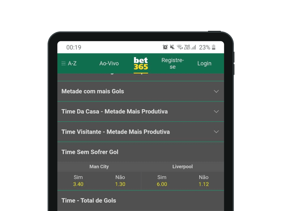 Baliza inviolada na bet365
