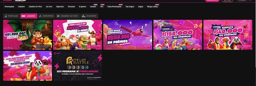 Bônus de cassino disponíveis na VBET
