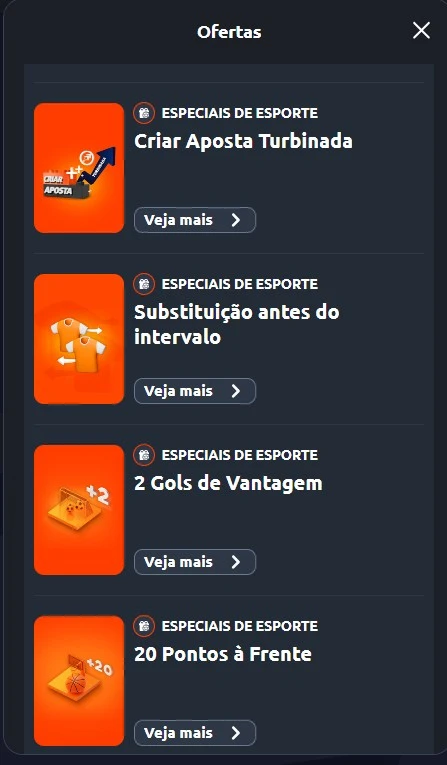 Ofertas disponíveis na Betano