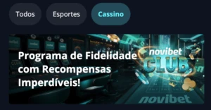 Programa de fidelidade do cassino Novibet
