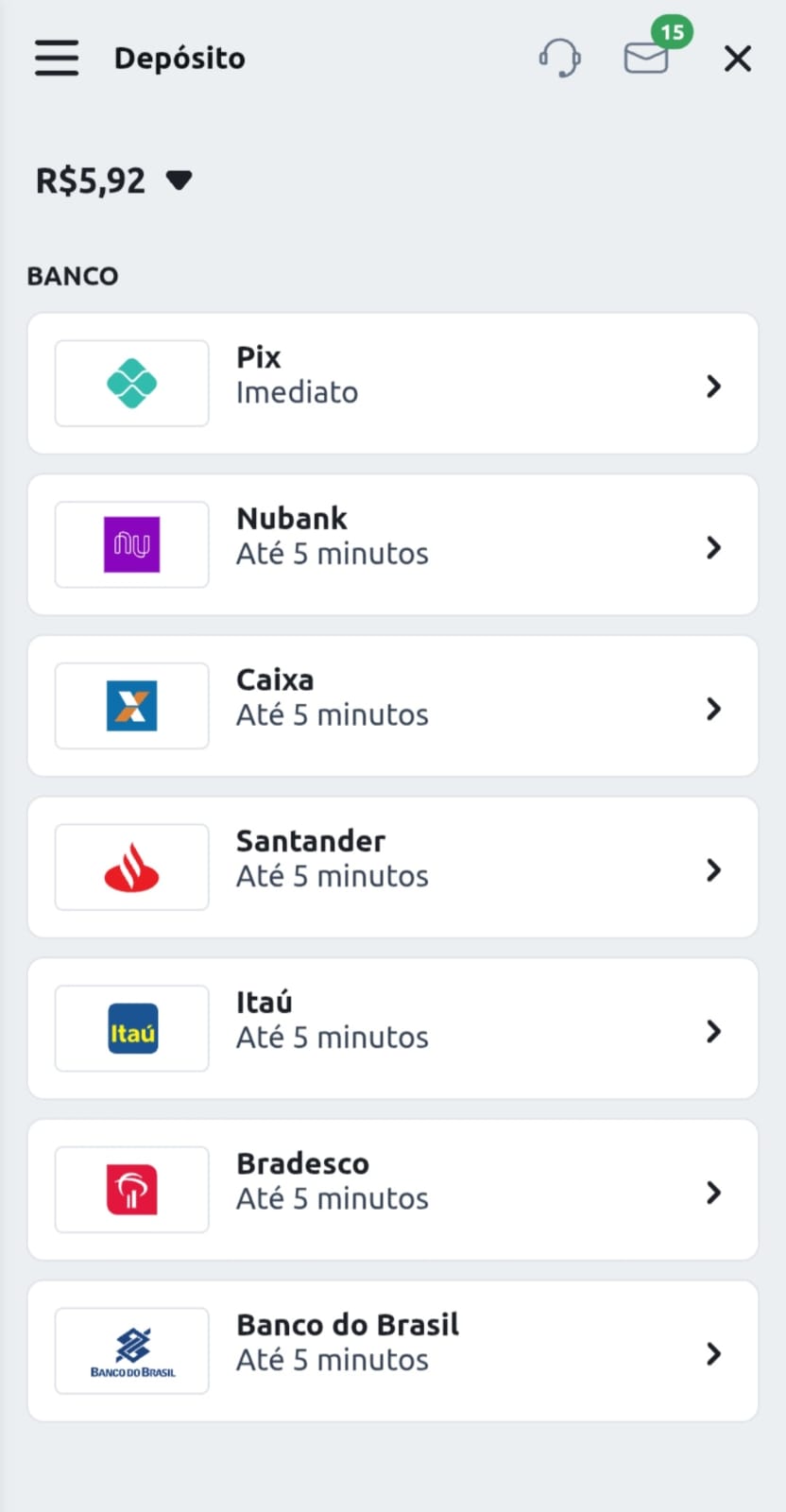 Processo de saque no app Betano