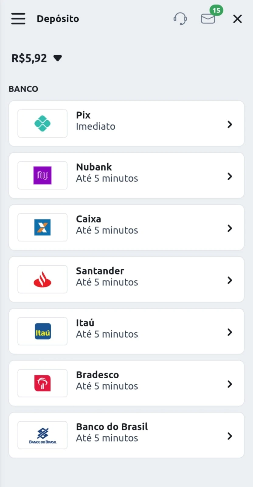 Processo de saque no app Betano