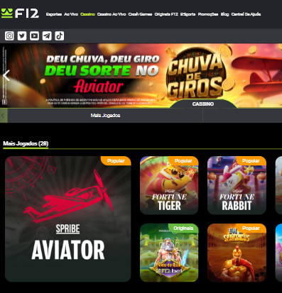 Acesso ao site da F12 Bet pelo celular