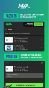 Métodos de pagamento na Luvabet