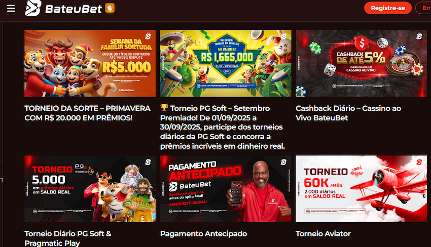 Promoções disponíveis na BateuBet