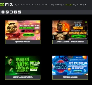Promoções disponíveis na F12 Bet
