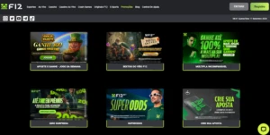 Promoções disponíveis na F12 Bet