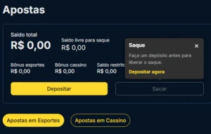 Processo de saque na Estrela Bet