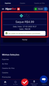Saque na Hiperbet