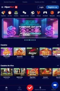 Versão mobile da Hiperbet