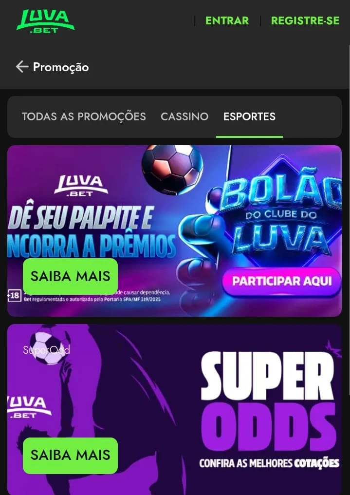 Promoções esportivas na Luva.bet