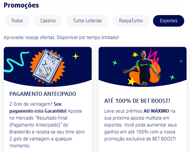 Promoções disponíveis no site da Novibet