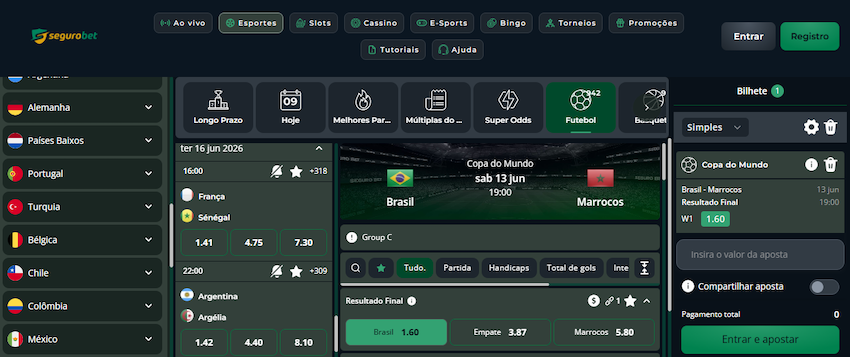 Apostas em futebol na Segurobet